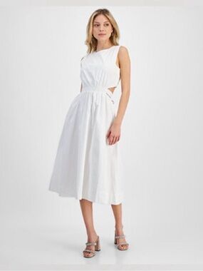 RACHEL Rachel Roy White Midi Cutout Sundress